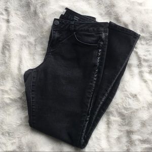 Black Skinny with Leather strip detail